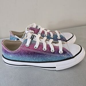 NWOB CONVERSE All Star Lo Glitter Drip Girls Sneakers, Shoes